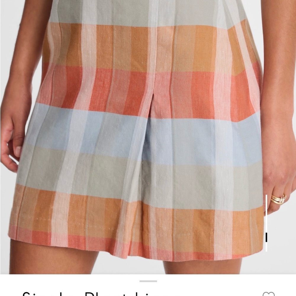 Madewell Plaid Skirt in Orange and Blue